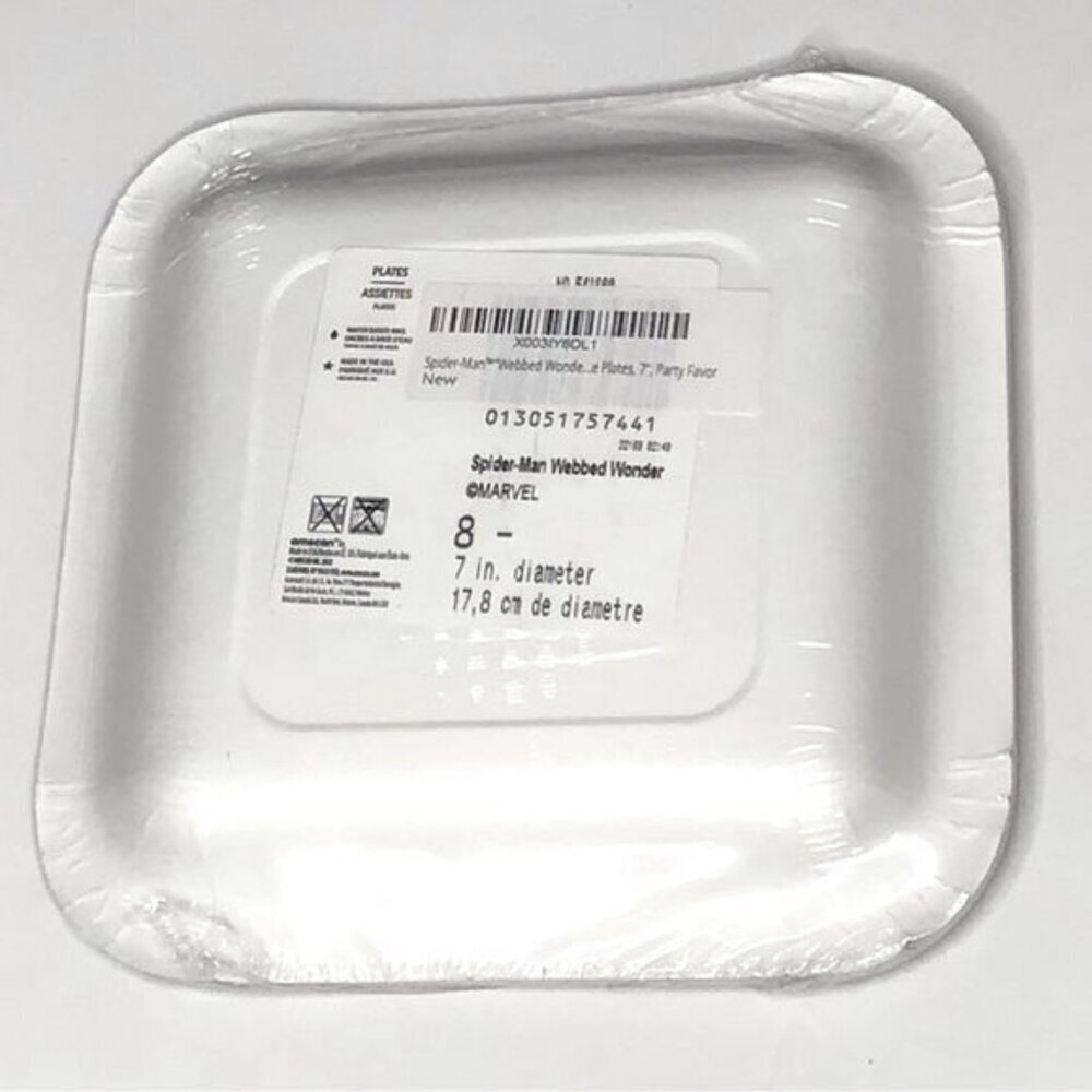 Spider-Man Webbed Wonder 7 Inches/17.8cm Diameter Birthday Party PAPER Plates - Picture 2 of 3